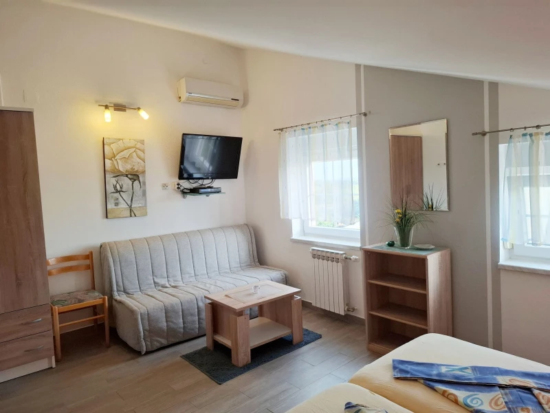 Studio apartman sa terasom sa pogledom na more, Dnevni boravak