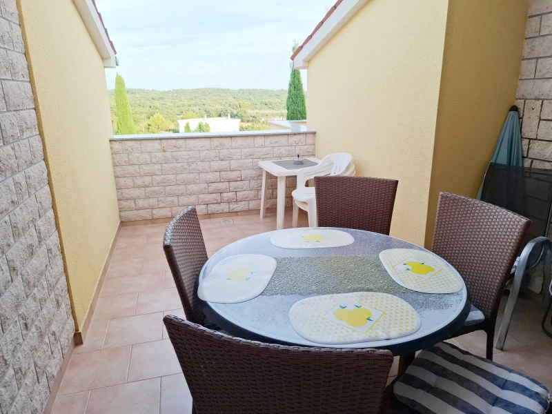 Studio apartman sa terasom sa pogledom na more, Balkon / terasa