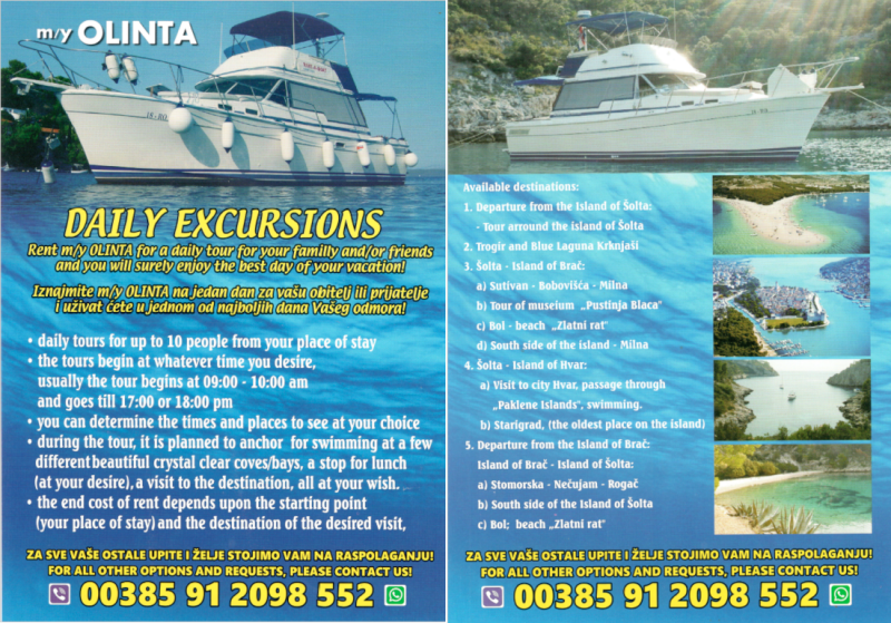 BOAT TRIPS - M/Y OLINTA