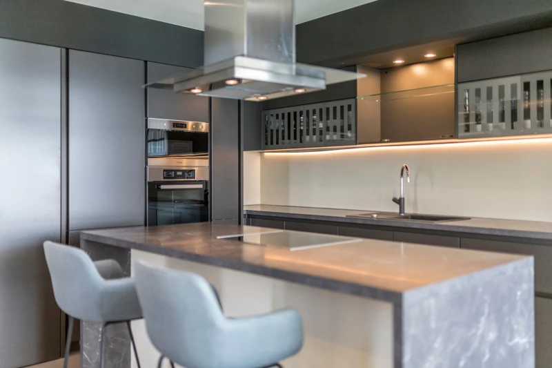 Living room and kitchen